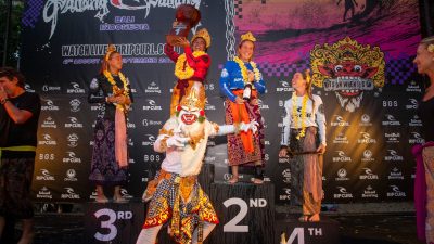 Westen Hirst dan Jasmine Studer, peselancar binaan PSOI DKI Jakarta Sukses raih Juara Rip Curl Cup Padang Padang 2025